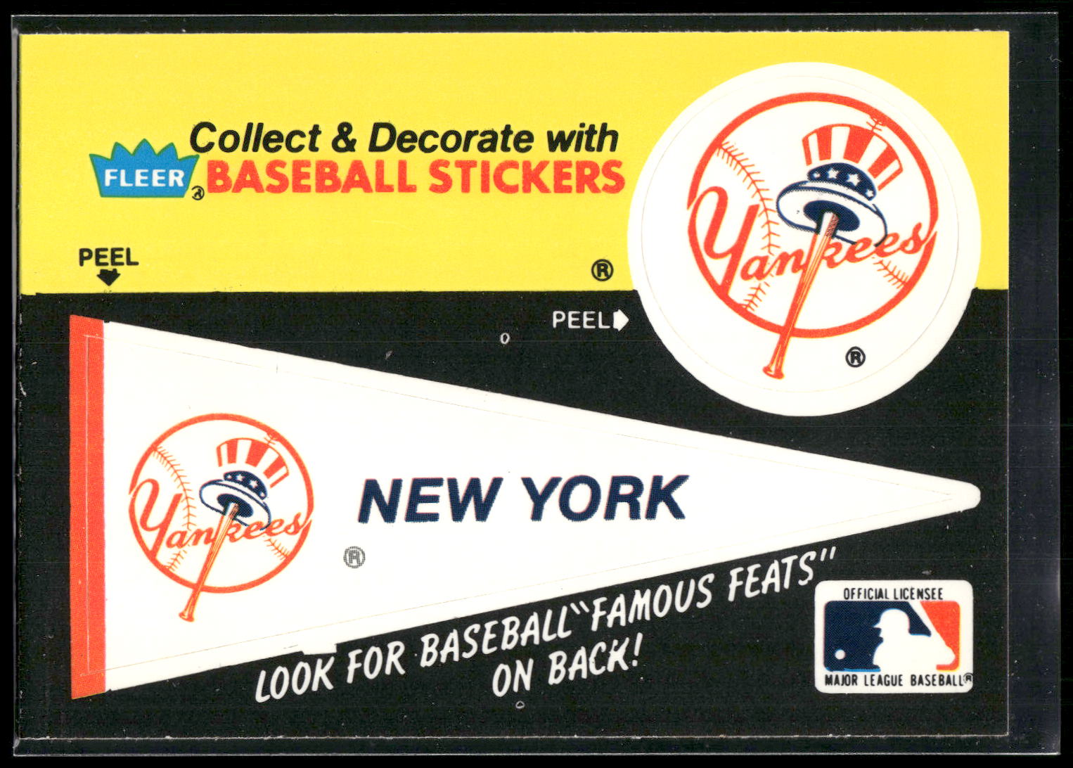 1986 Fleer #NNO New York Yankees Pennant Team Stickers