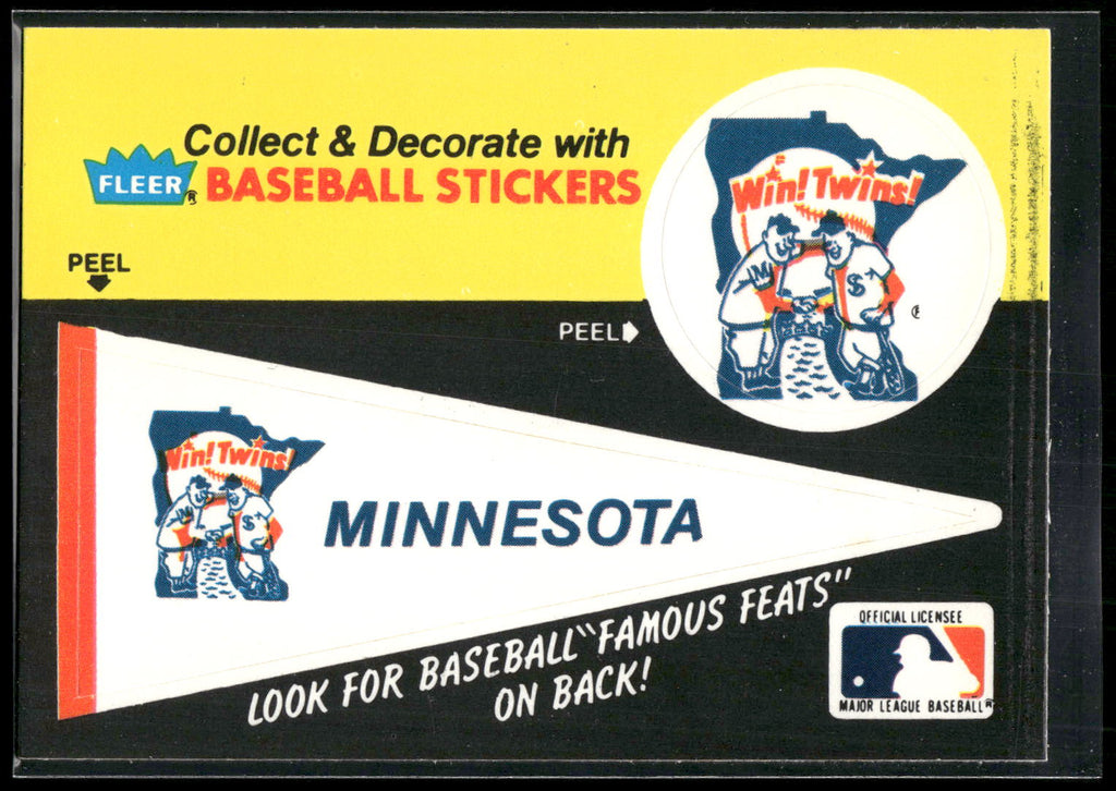1986 Fleer #NNO Minnesota Twins Pennant Team Stickers