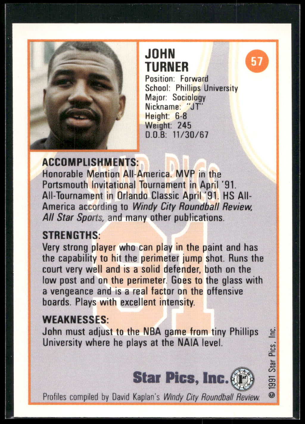1991 Star Pics #57 John Turner