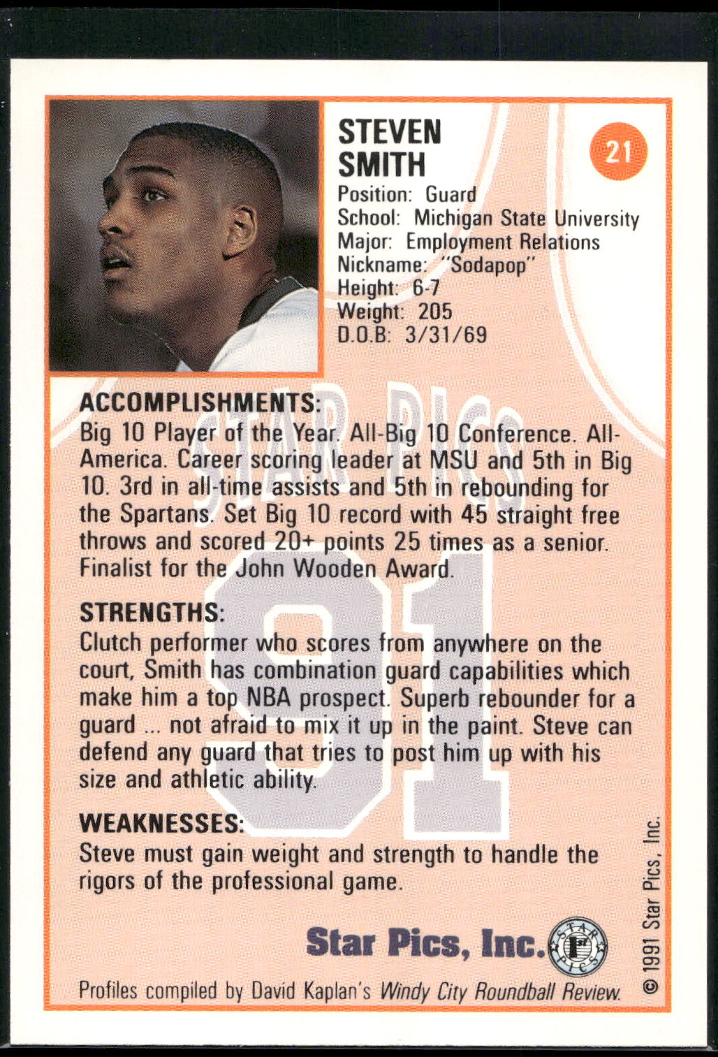 1991 Star Pics #21 Steve Smith