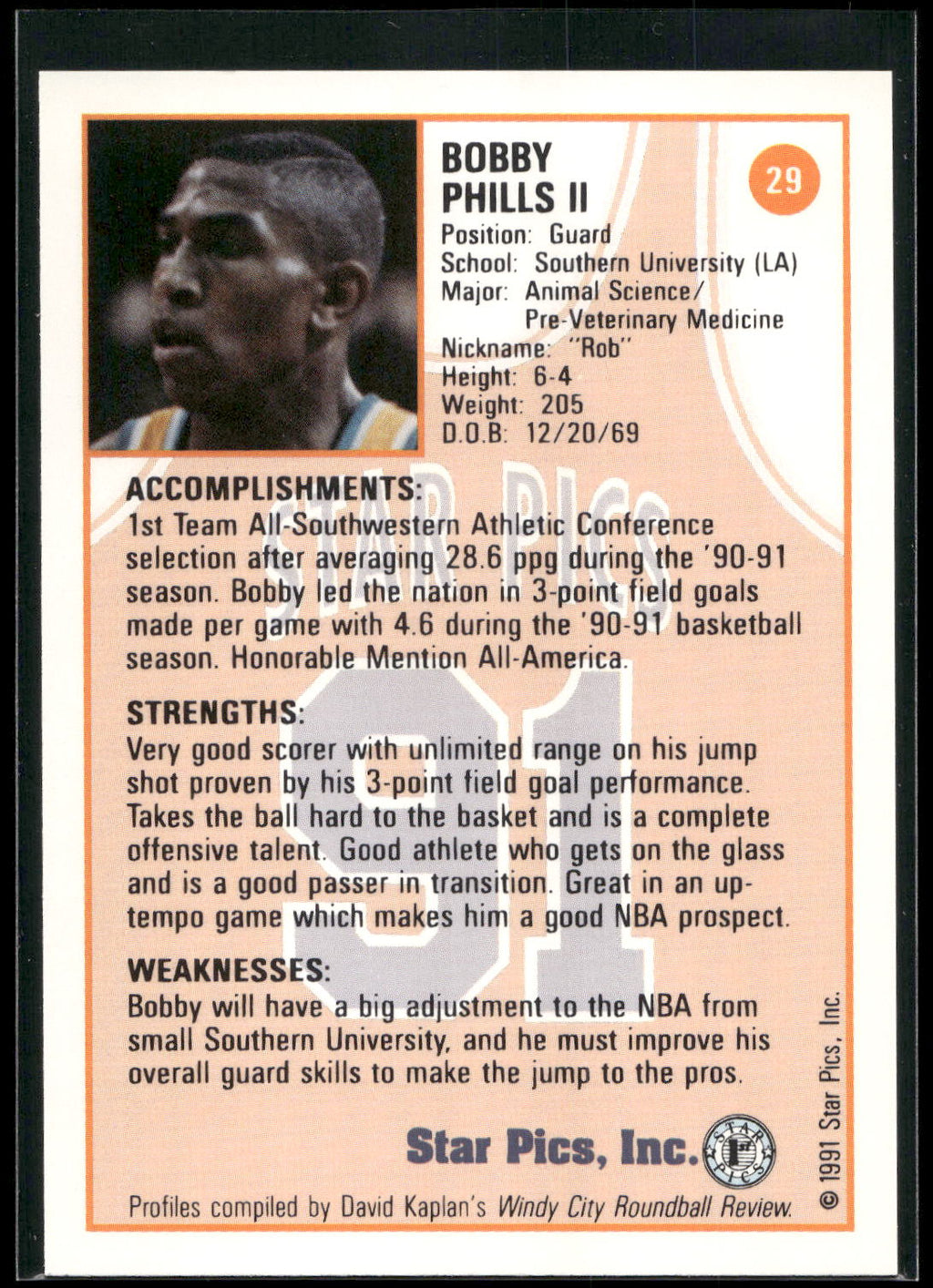 1991 Star Pics #29 Bobby Phills