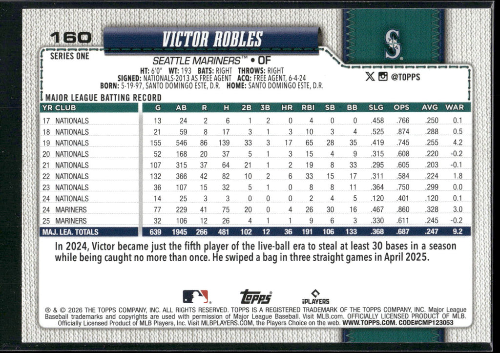 2026 Topps #160 Victor Robles