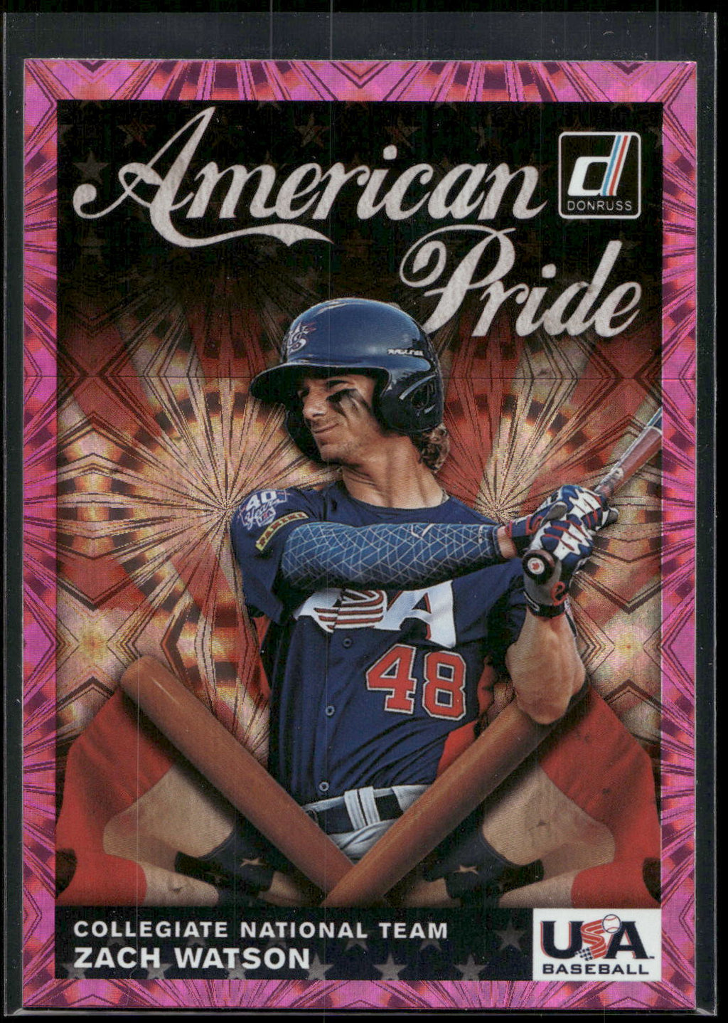 2019 Donruss #AP24 Zach Watson American Pride Pink Fireworks