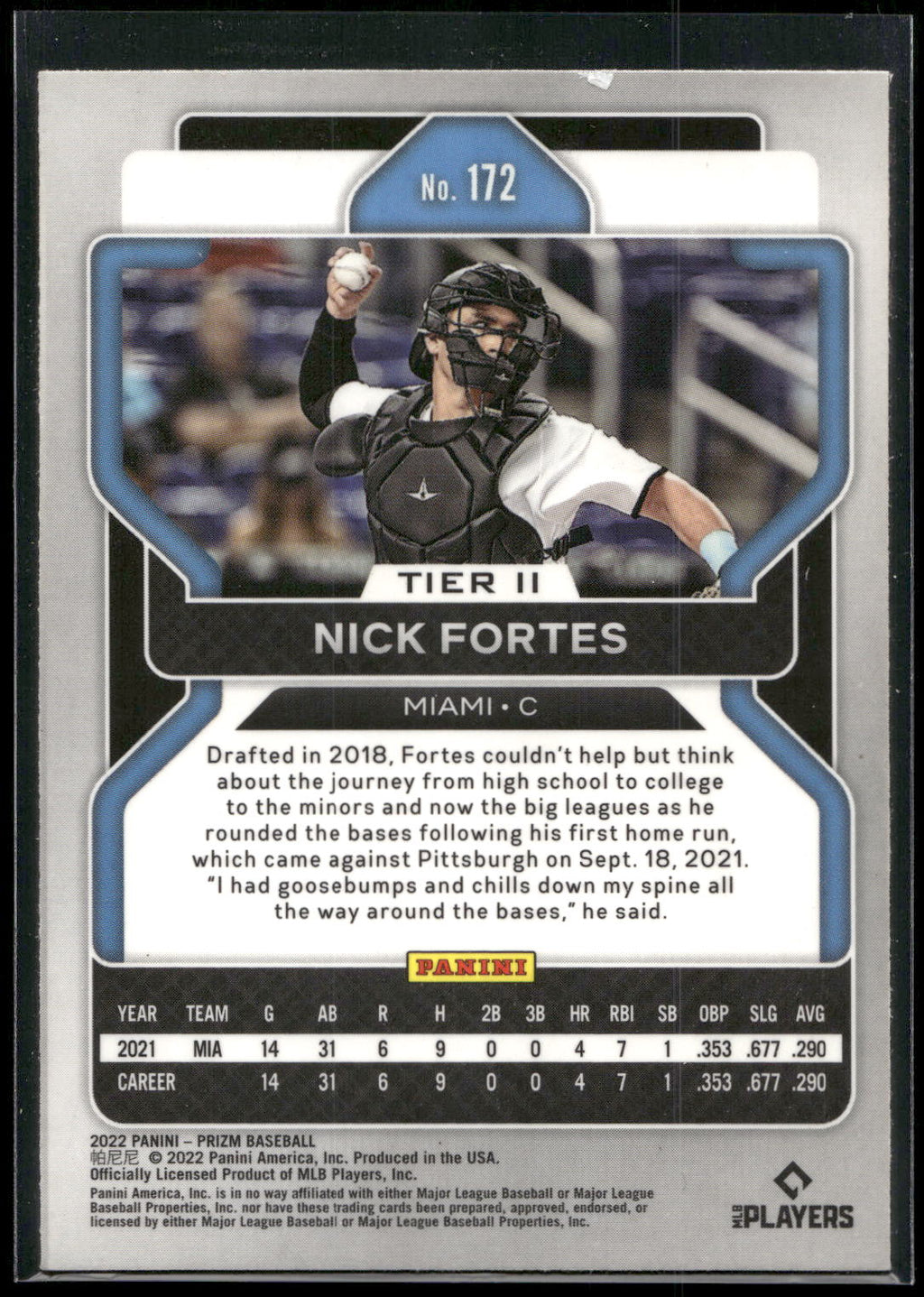 2022 Panini Prizm #172 Nick Fortes