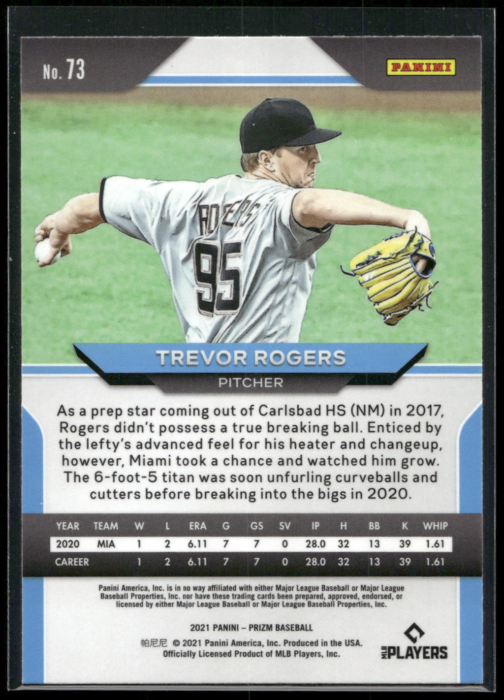2021 Panini Prizm #73 Trevor Rogers