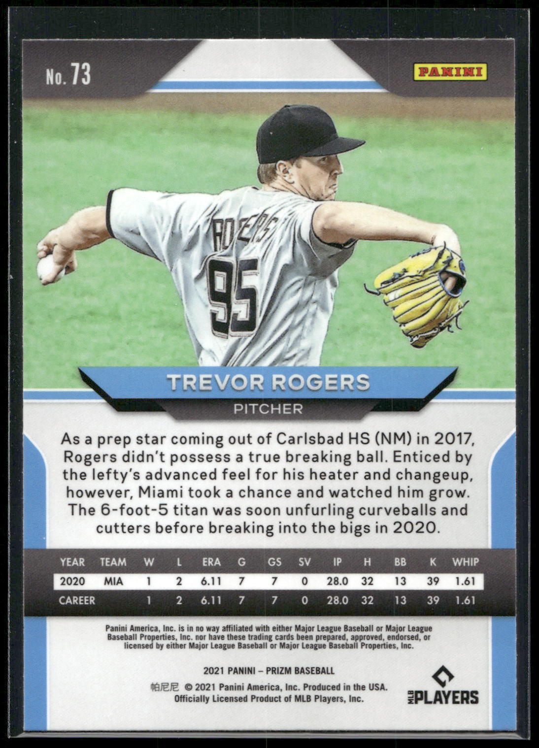 2021 Panini Prizm #73 Trevor Rogers