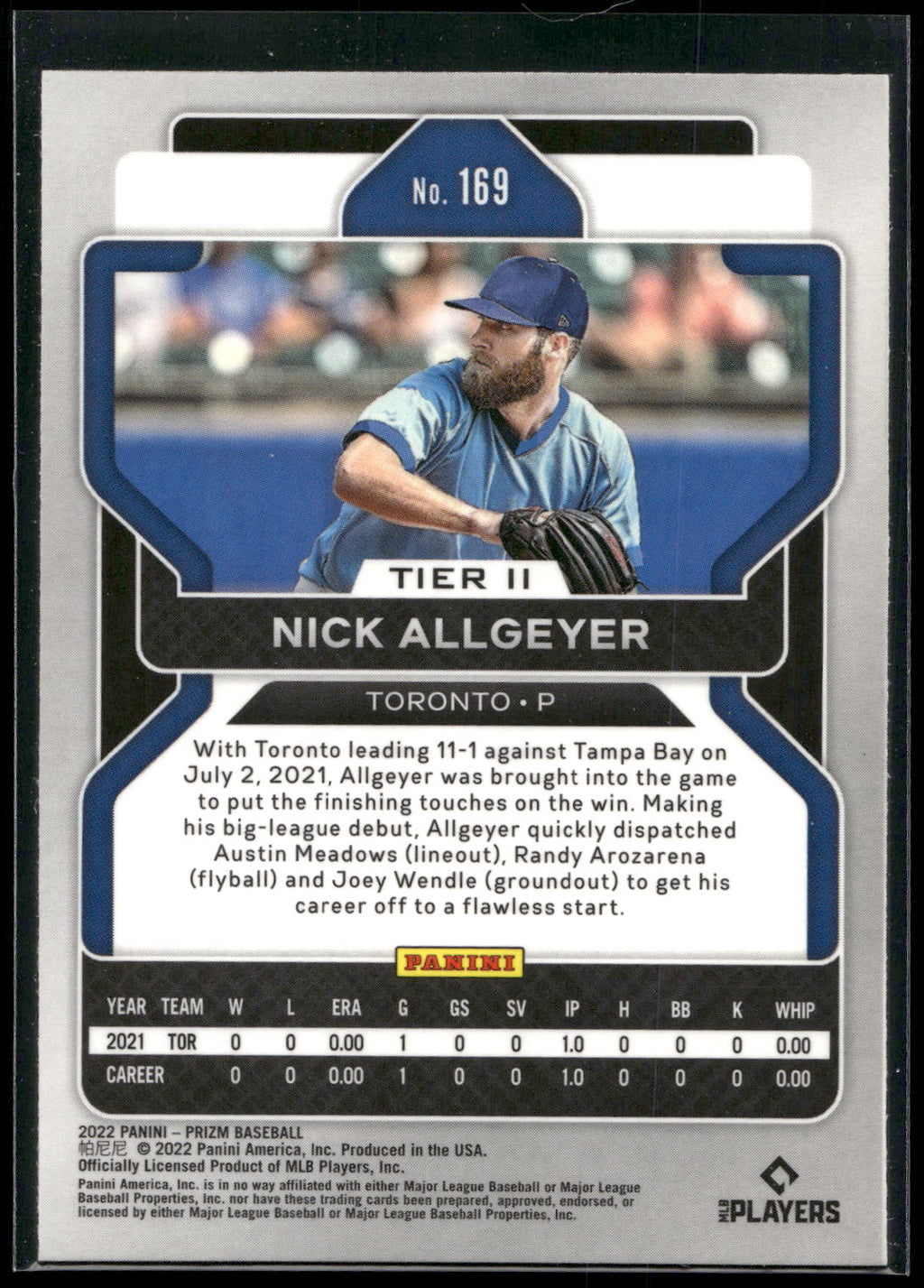 2022 Panini Prizm #169 Nick Allgeyer