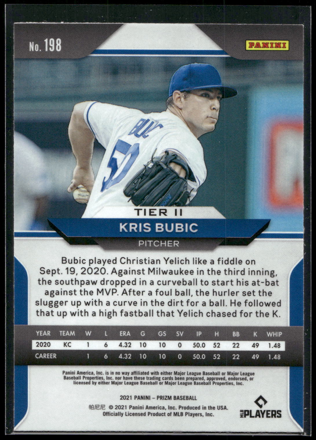 2021 Panini Prizm #198 Kris Bubic