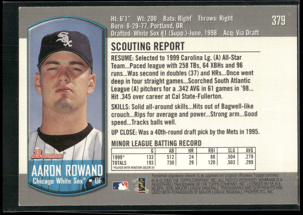 2000 Bowman #379 Aaron Rowand