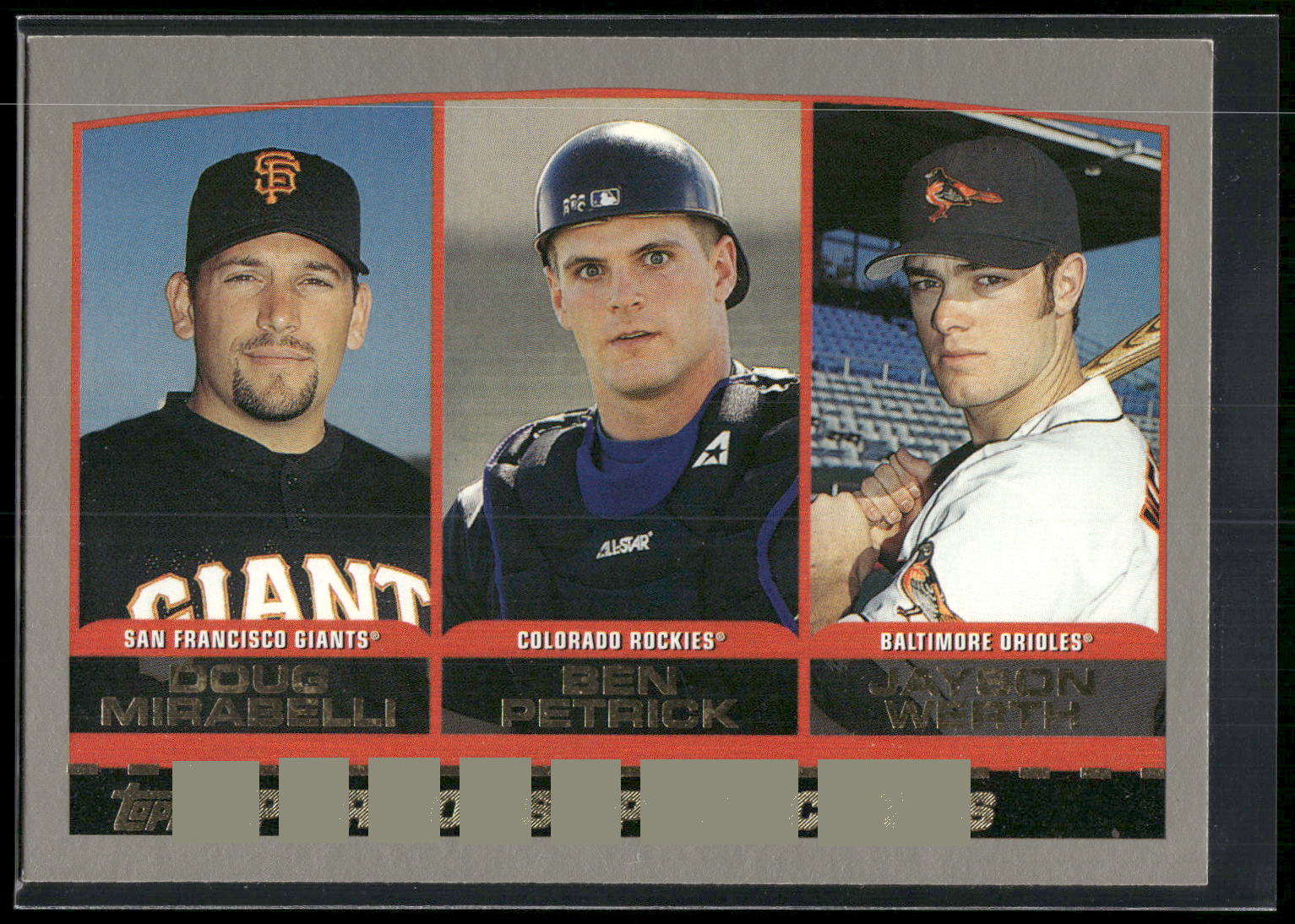 2000 Topps #448 Doug Mirabelli / Ben Petrick / Jayson Werth PROS