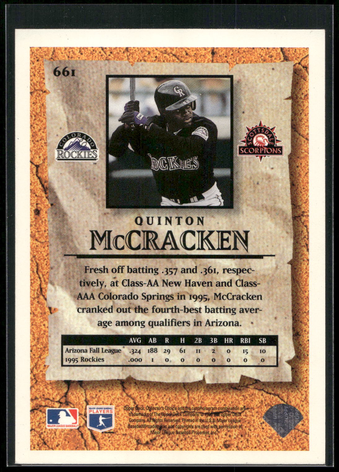 1996 Collector's Choice #661 Quinton McCracken