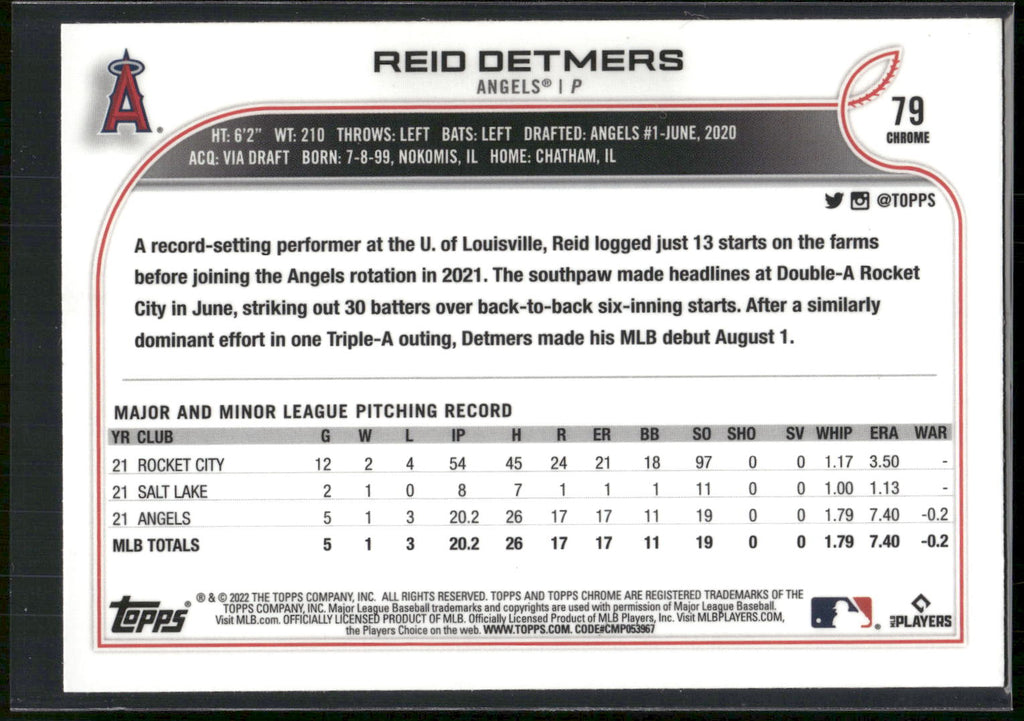 2022 Topps Chrome #79 Reid Detmers