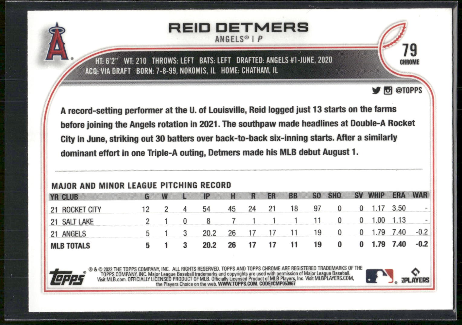 2022 Topps Chrome #79 Reid Detmers