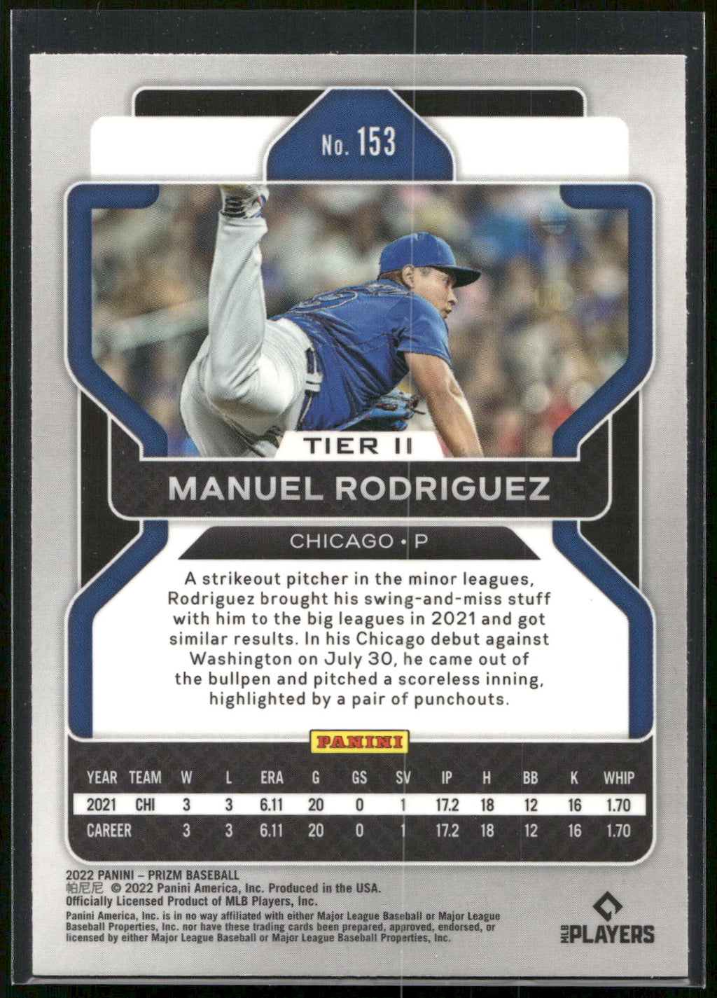 2022 Panini Prizm #153 Manuel Rodriguez