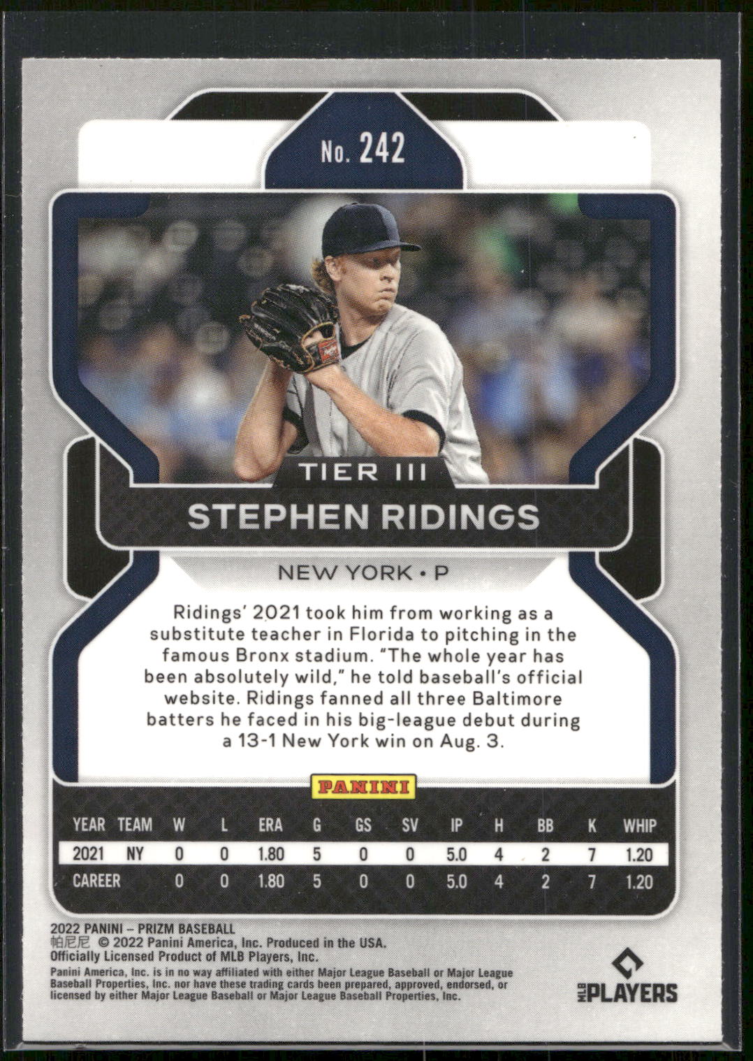 2022 Panini Prizm #242 Stephen Ridings