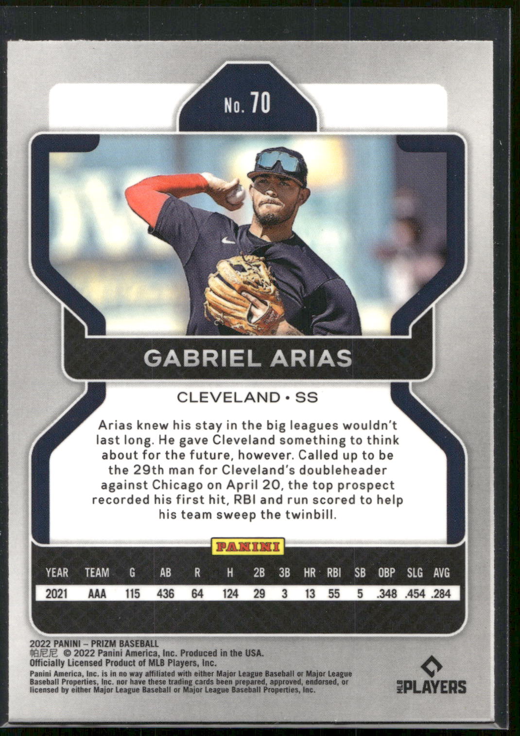 2022 Panini Prizm #70 Gabriel Arias