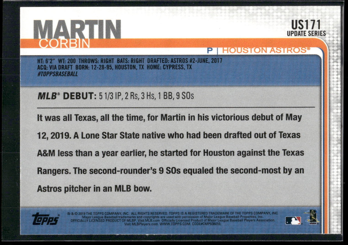 2019 Topps Update #US171 Corbin Martin