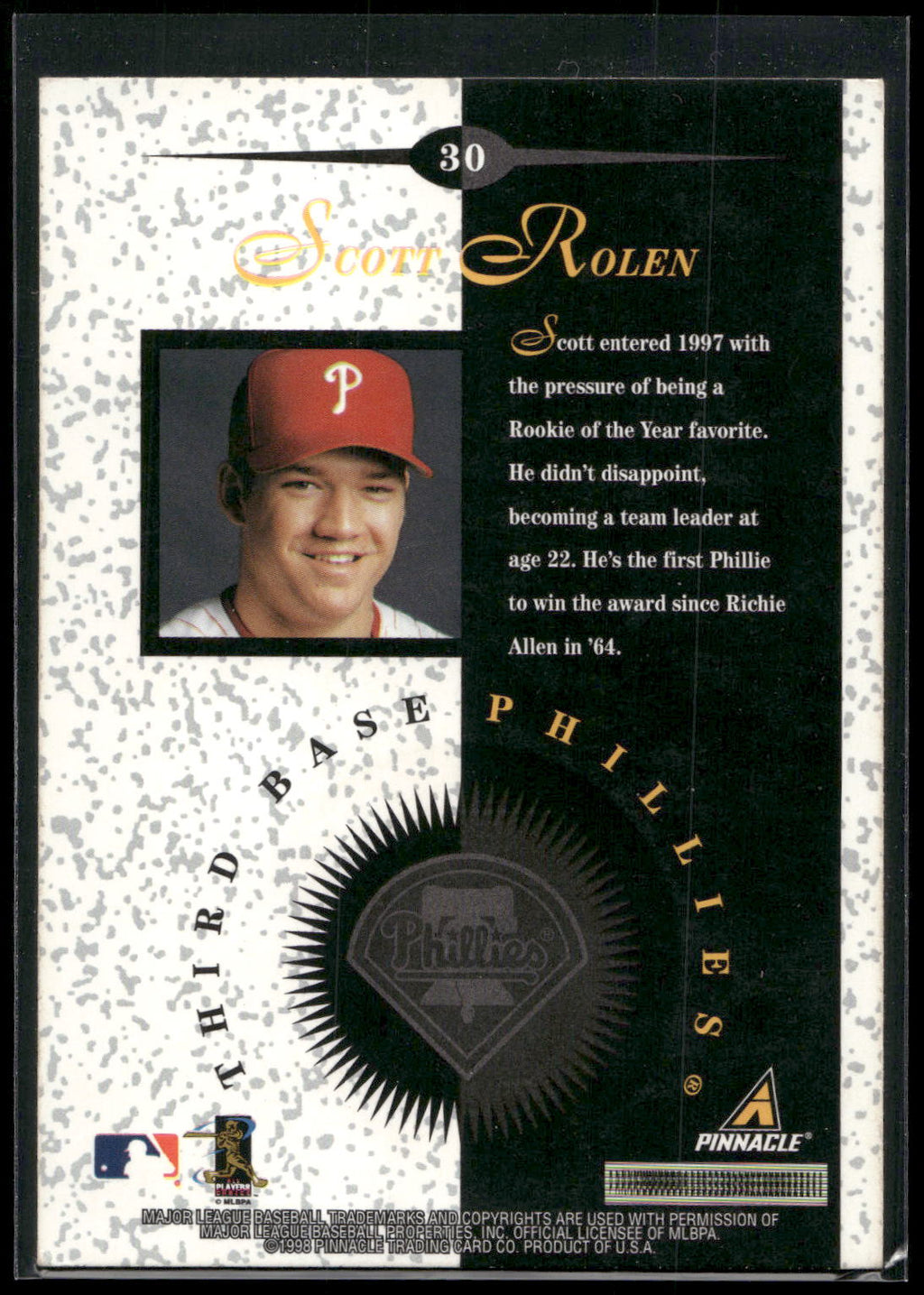 1998 Pinnacle Mint Collection #30 Scott Rolen Bronze