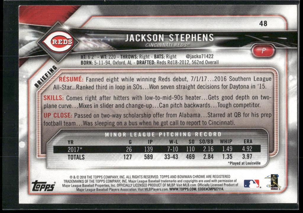 2018 Bowman #48 Jackson Stephens