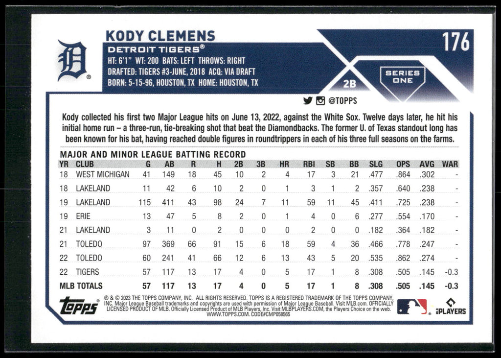 2023 Topps #176 Kody Clemens