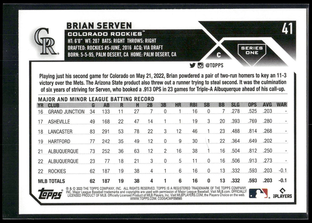 2023 Topps #41 Brian Serven
