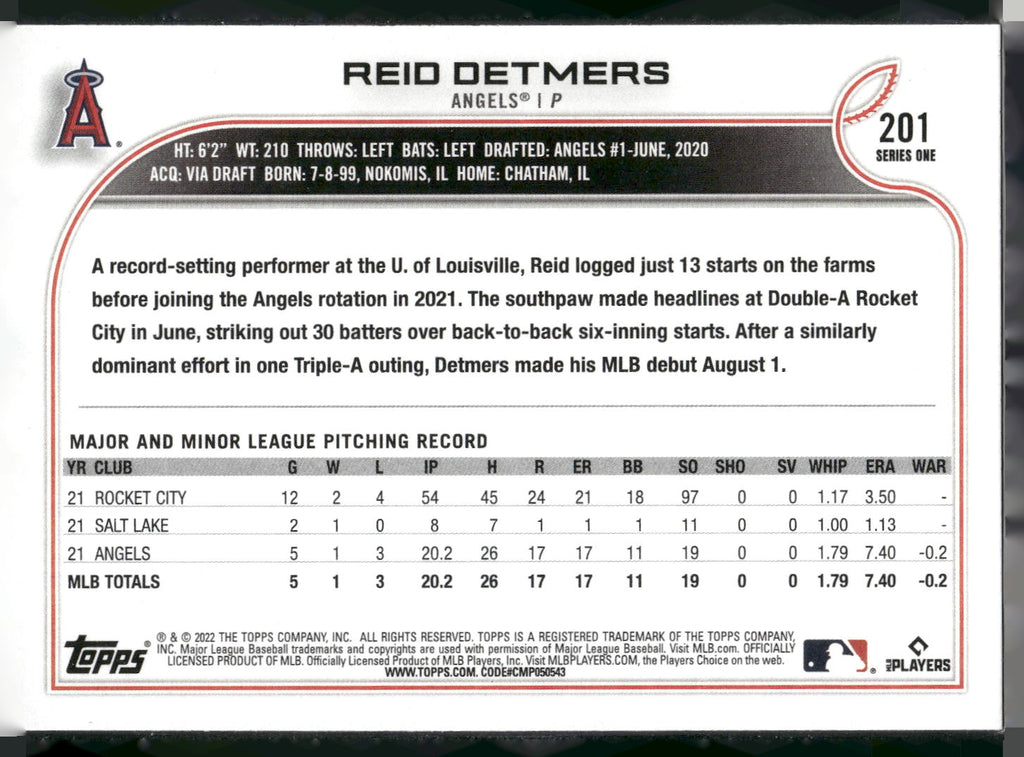 2022 Topps #201 Reid Detmers