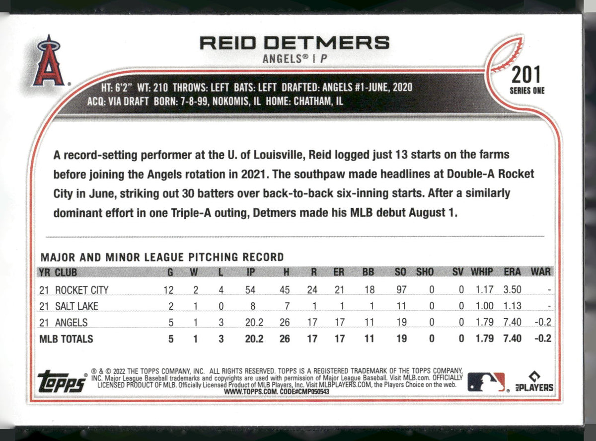 2022 Topps #201 Reid Detmers