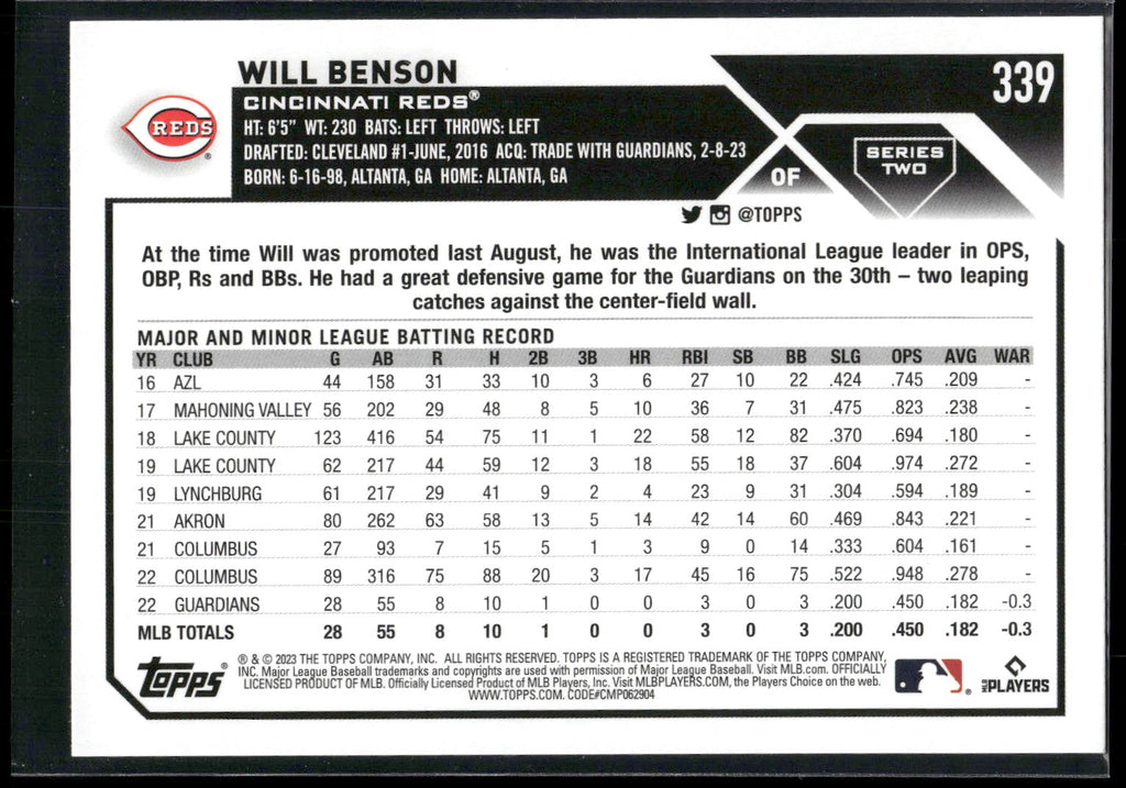 2023 Topps #339 Will Benson