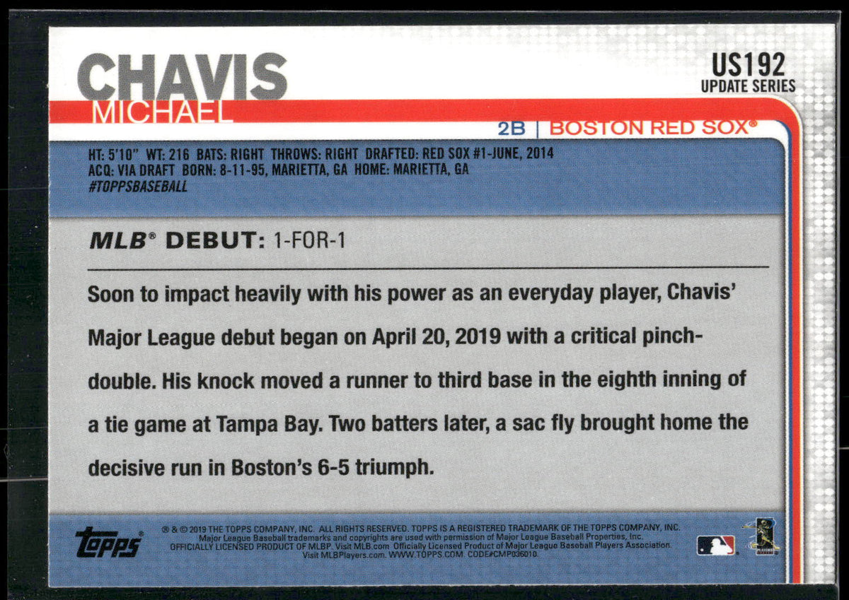 2019 Topps Update #US192 Michael Chavis