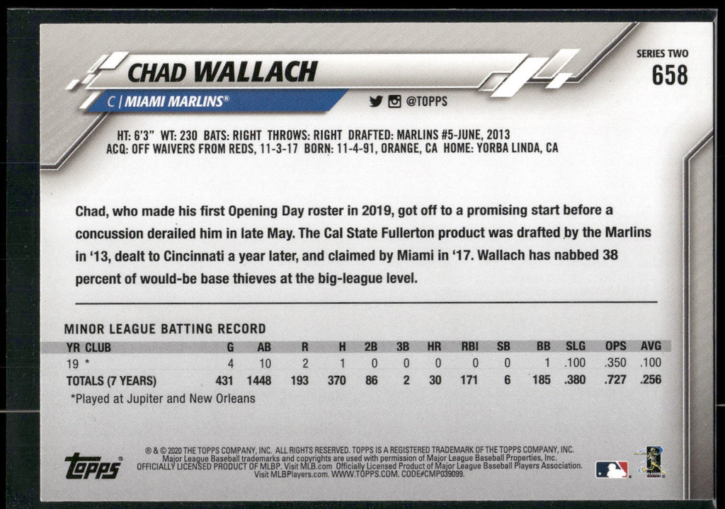 2020 Topps #658 Chad Wallach