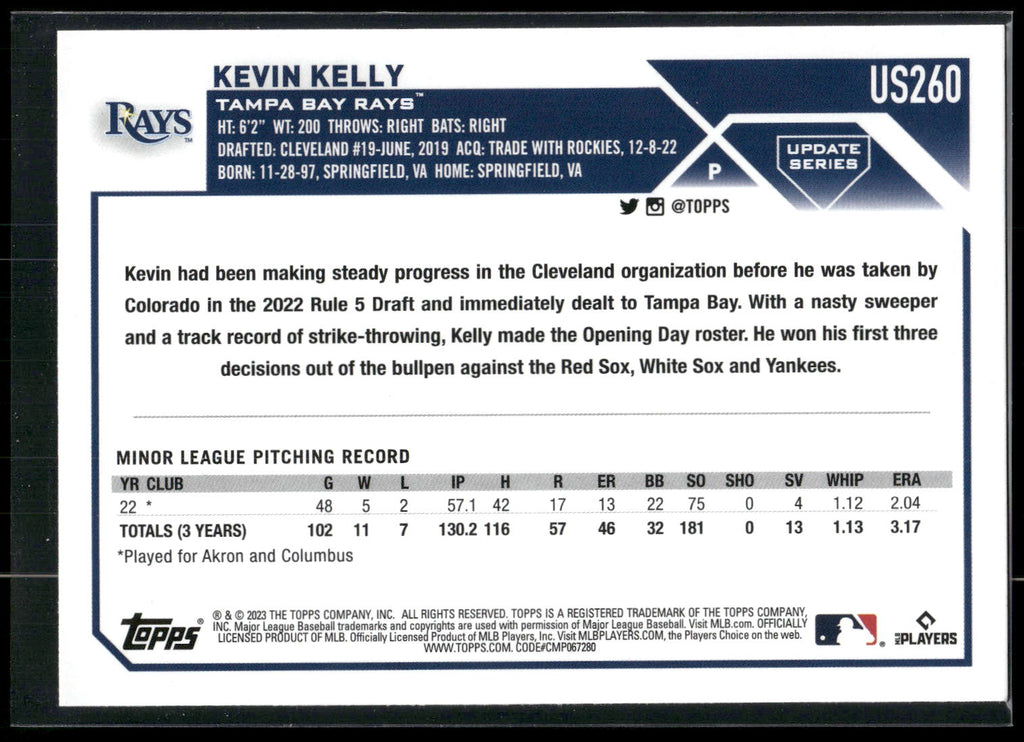 2023 Topps Update #US260 Kevin Kelly