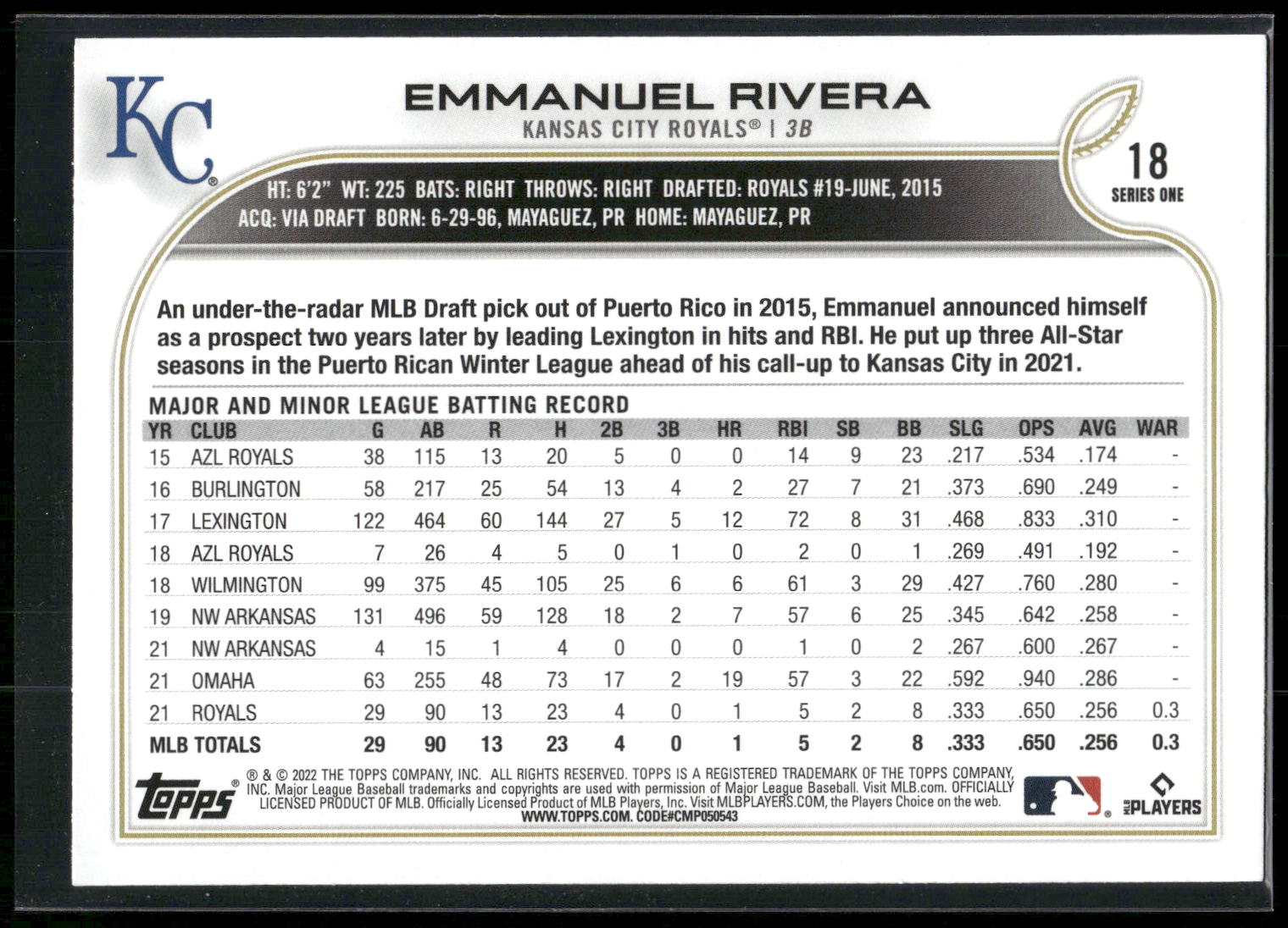 2022 Topps #18 Emmanuel Rivera