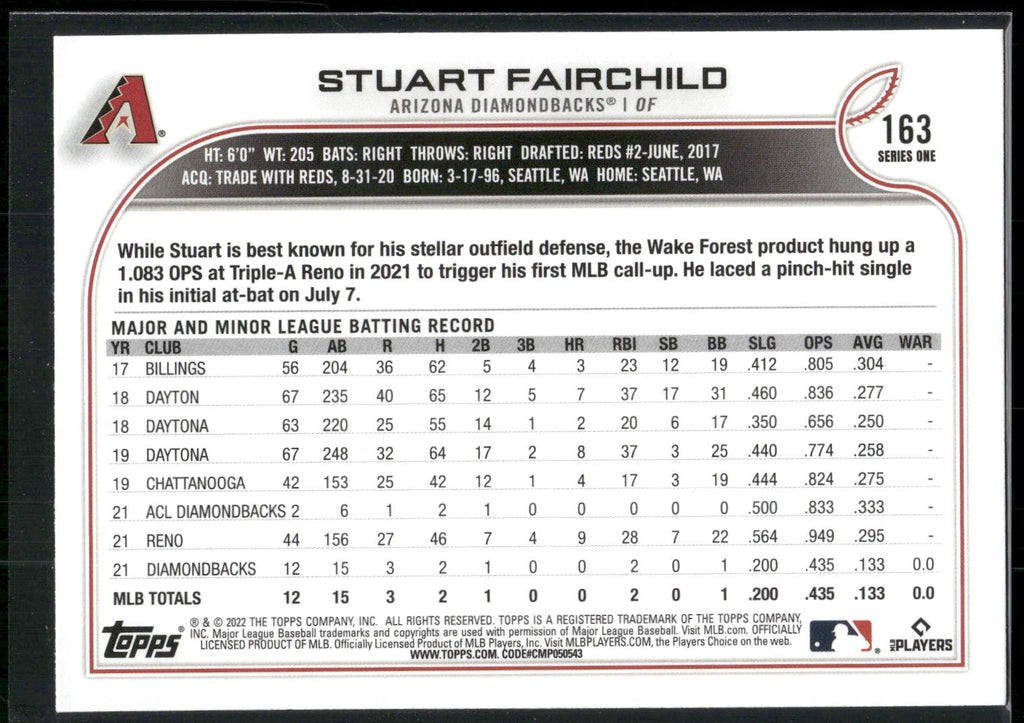 2022 Topps #163 Stuart Fairchild