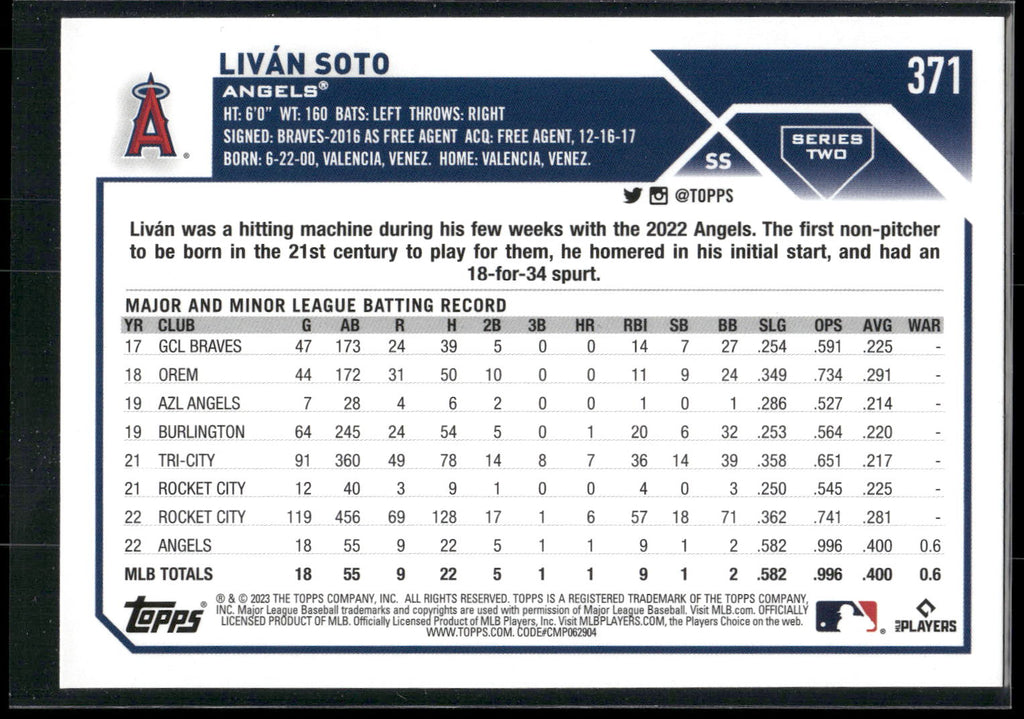 2023 Topps #371 Livan Soto