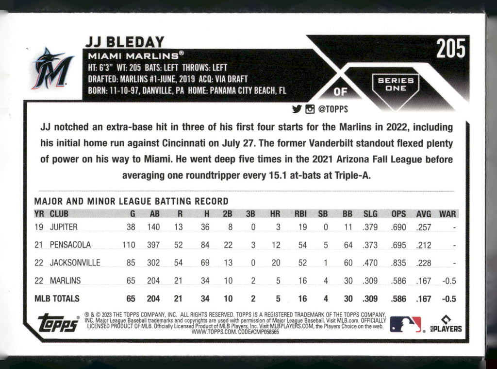 2023 Topps #205 JJ Bleday