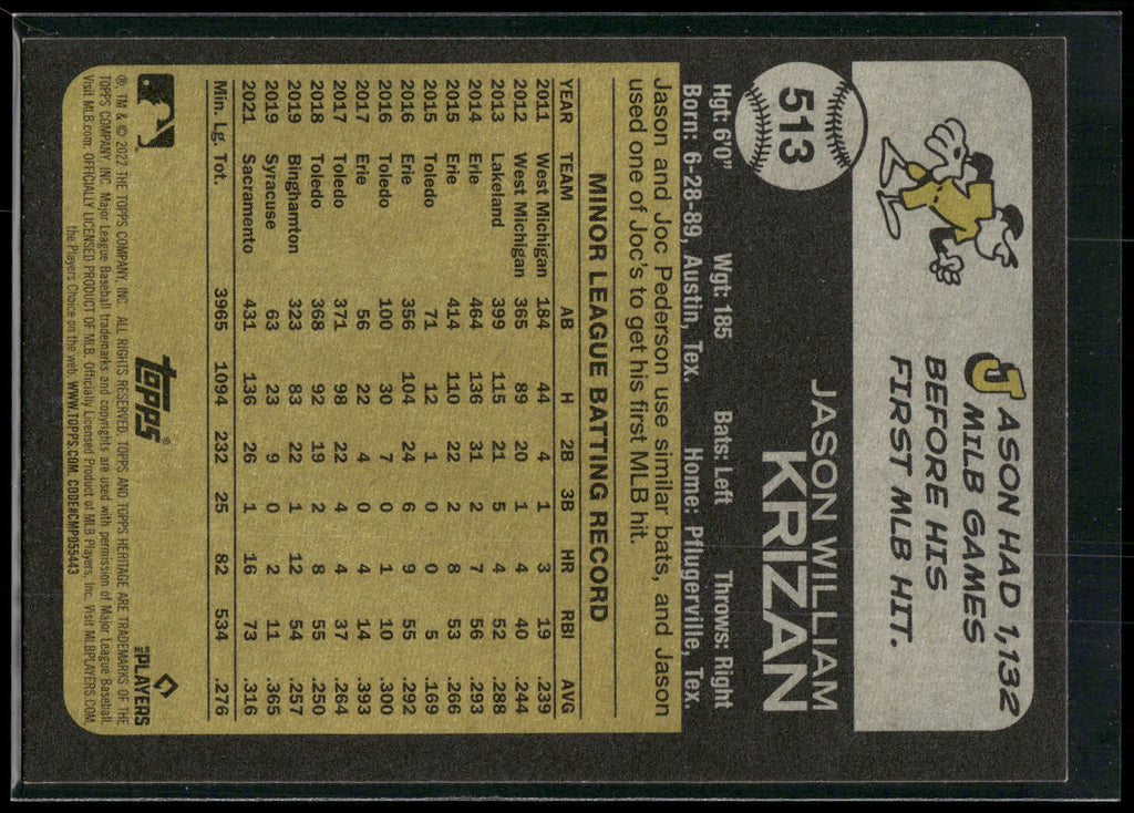 2022 Topps Heritage #513 Jason Krizan