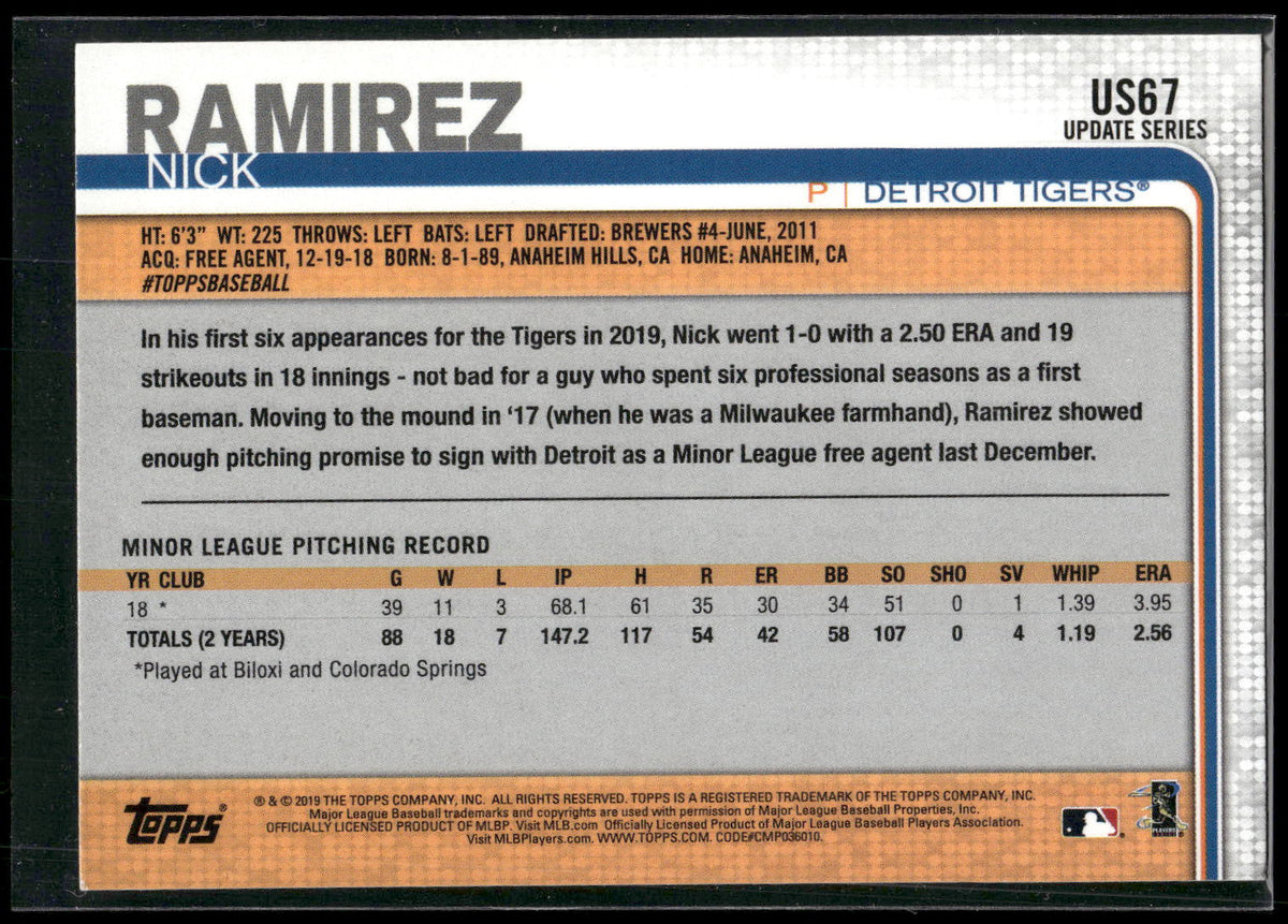 2019 Topps Update #US67 Nick Ramirez