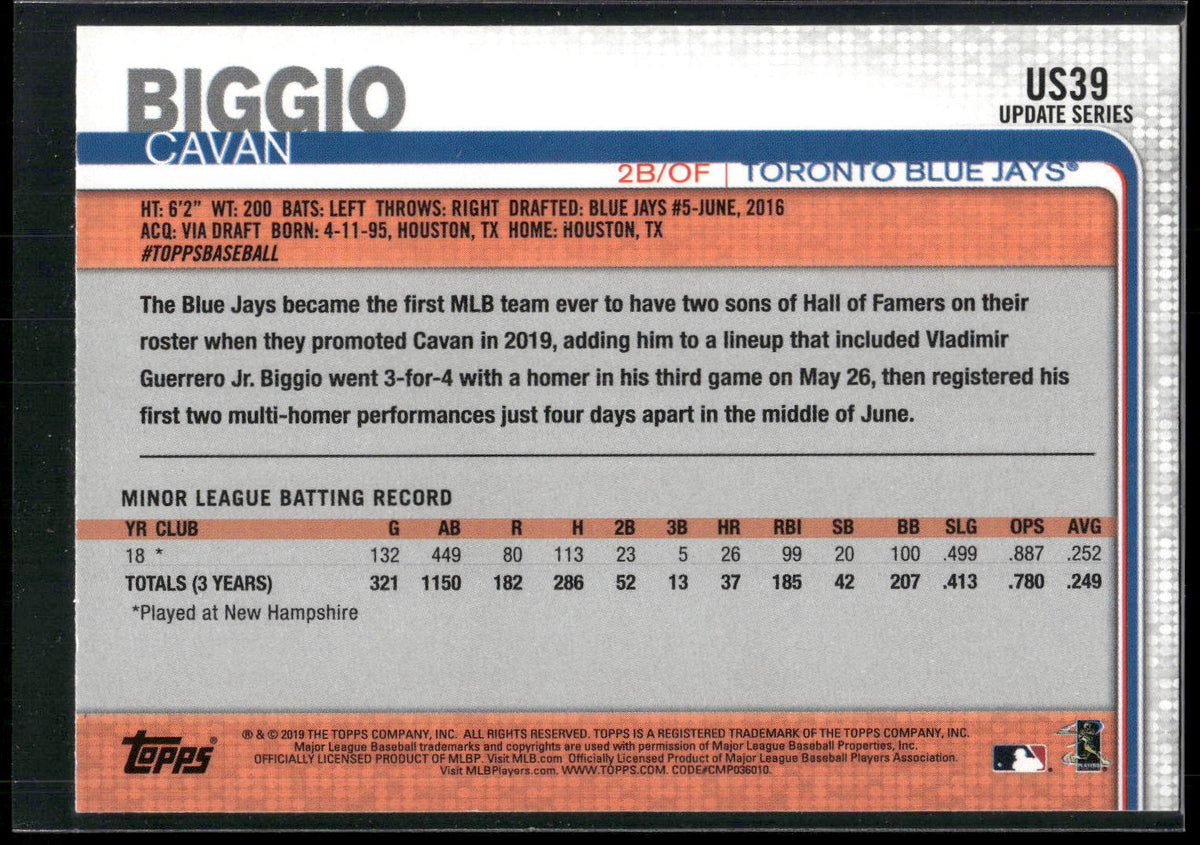 2019 Topps Update #US39 Cavan Biggio