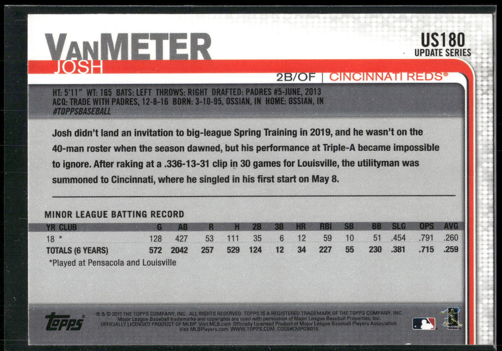 2019 Topps Update #US180 Josh VanMeter