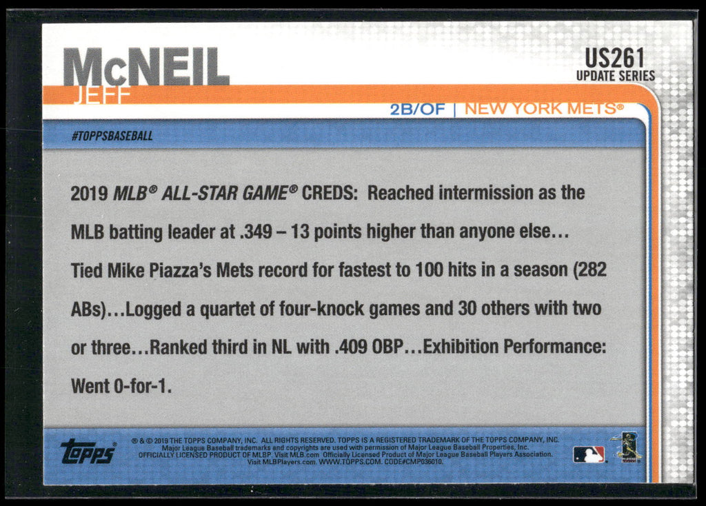 2019 Topps Update #US261 Jeff McNeil