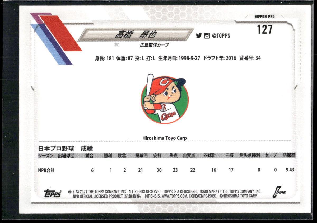 2021 Topps NPB #127 Kouya Takahashi