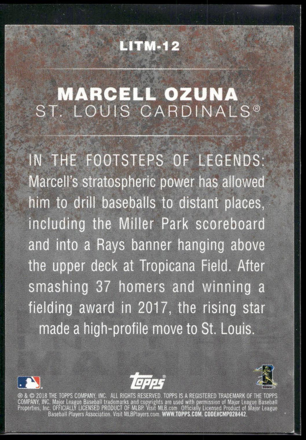 2018 Topps #LITM-12 Marcell Ozuna Legends in the Making (Series 2)