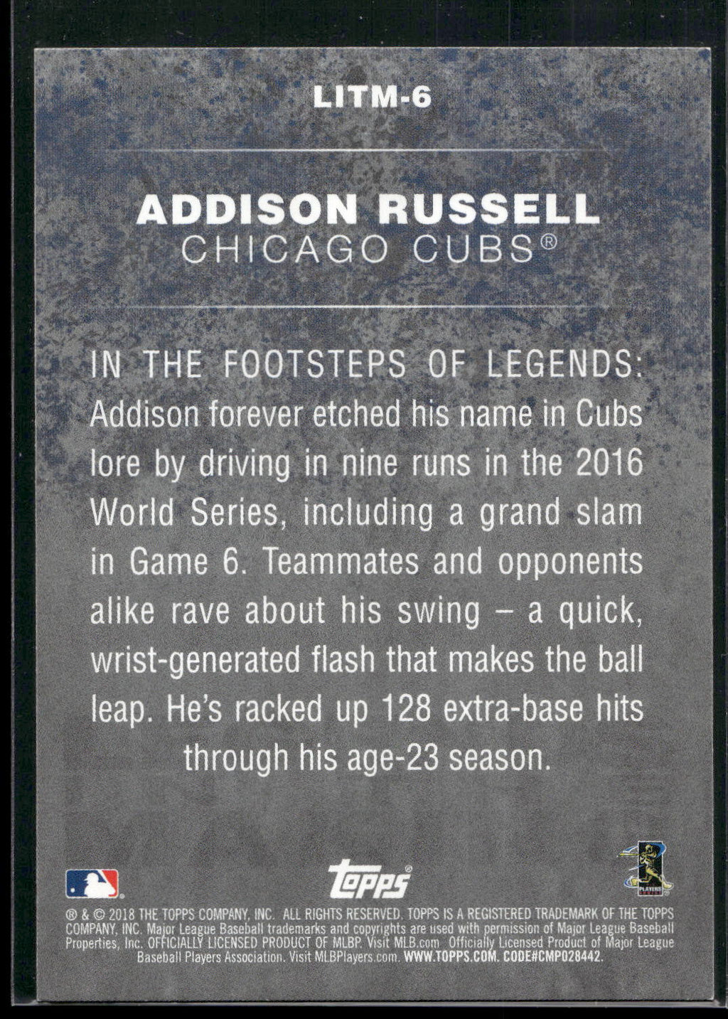 2018 Topps #LITM-6 Addison Russell Legends in the Making (Series 2)