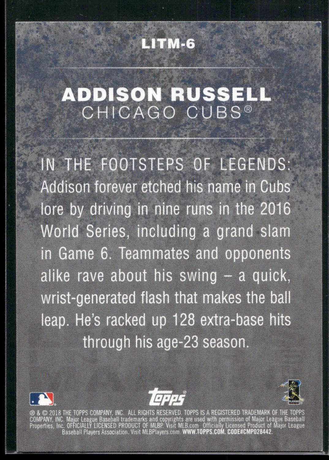 2018 Topps #LITM-6 Addison Russell Legends in the Making (Series 2)