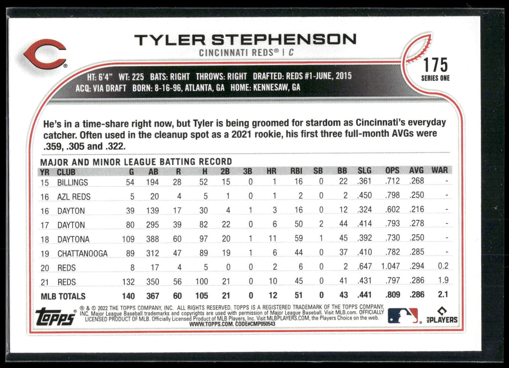 2022 Topps #175 Tyler Stephenson
