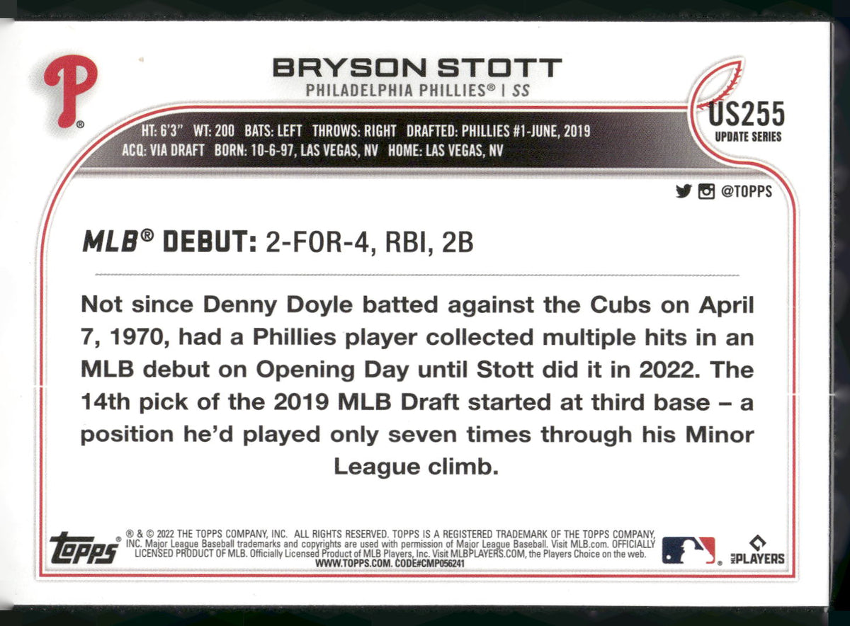 2022 Topps Update #US255 Bryson Stott