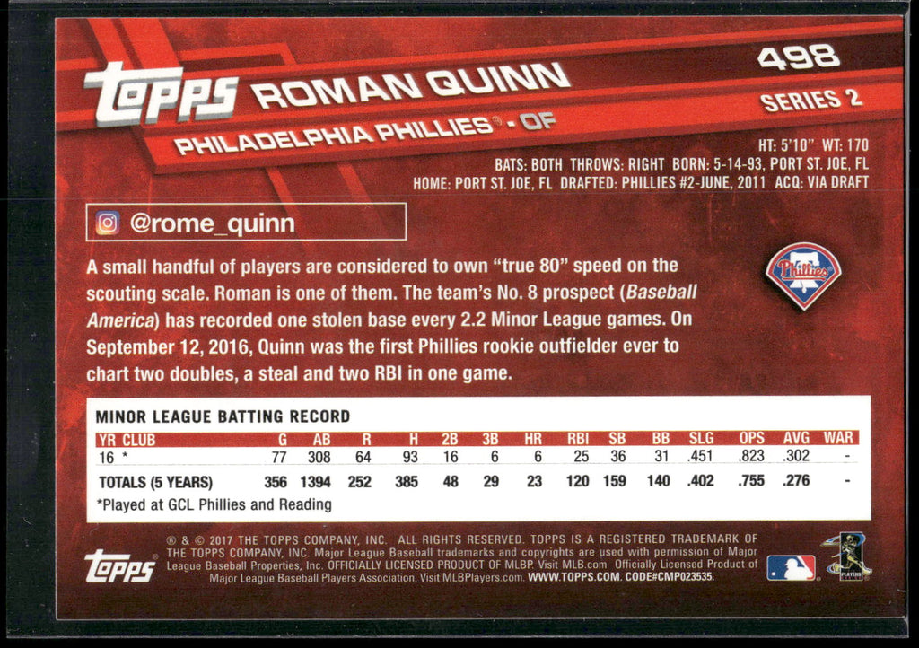 2017 Topps #498 Roman Quinn