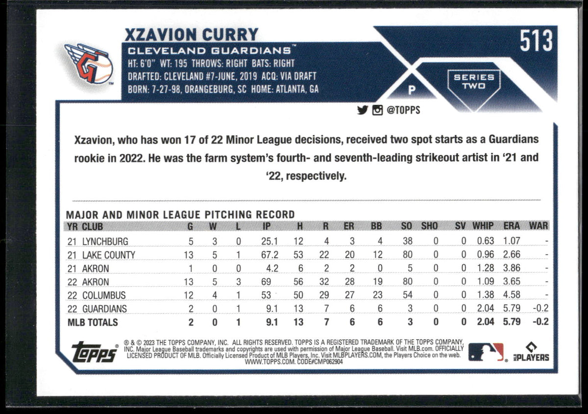 2023 Topps #513 Xzavion Curry