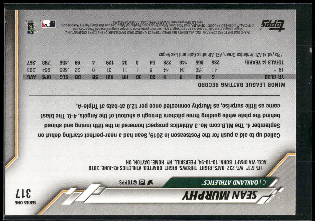2020 Topps #317 Sean Murphy