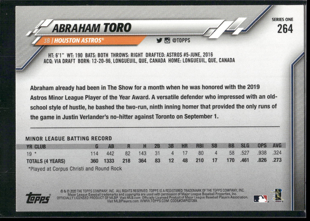2020 Topps #264 Abraham Toro